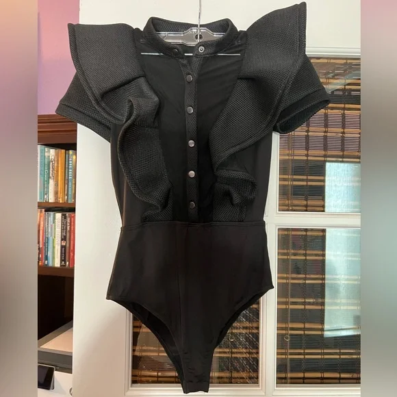 NWOT Windsor Ruffle Mesh Bodysuit Sz S - Picture 3 of 6
